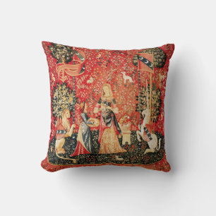 LADY AND UNICORN Lion,Fantasy Flowers,Animals Cushion
