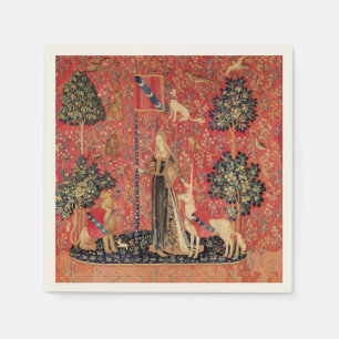 LADY AND UNICORN Lion,Fantasy Flowers,Animals Napkin