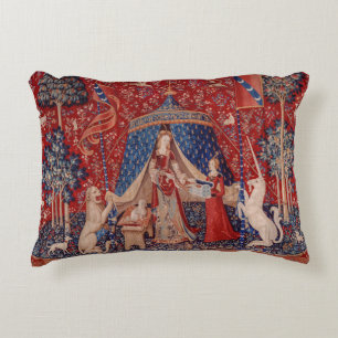 Lady and Unicorn Mediaeval Tapestry Desire Decorative Cushion