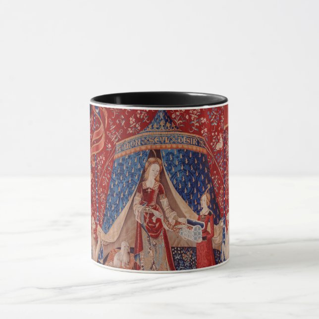Lady and Unicorn Mediaeval Tapestry Desire Mug (Center)