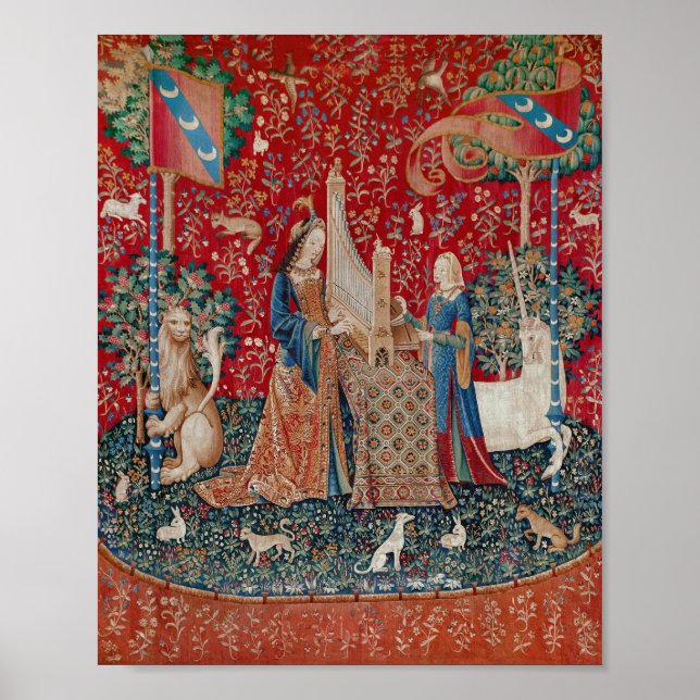 Lady and Unicorn Mediaeval Tapestry Hearing Poster (Front)