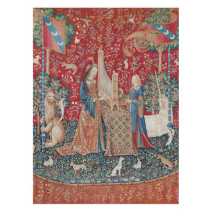 Lady and Unicorn Mediaeval Tapestry Hearing Tablecloth