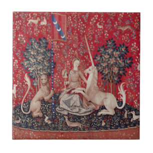 Lady and Unicorn Mediaeval Tapestry Sight Ceramic Tile