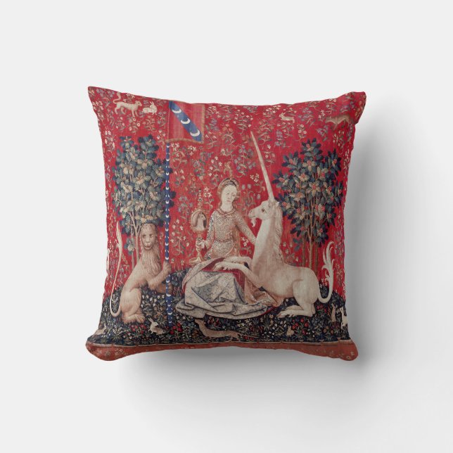 Lady and Unicorn Mediaeval Tapestry Sight Cushion (Front)