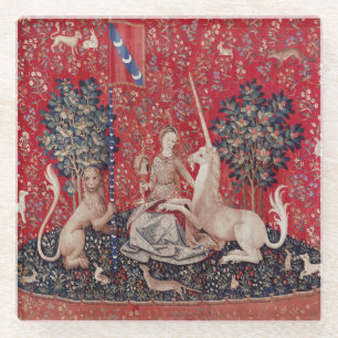 Lady and Unicorn Mediaeval Tapestry Sight Glass Coaster