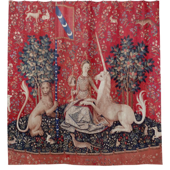 Lady and Unicorn Mediaeval Tapestry Sight Shower Curtain (Front)