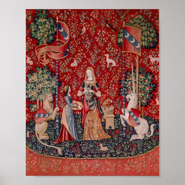 Lady and Unicorn Mediaeval Tapestry Smell Poster (Front)