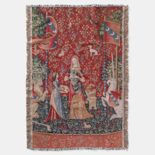Lady and Unicorn Mediaeval Tapestry Smell Throw Blanket