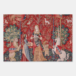 Lady and Unicorn Mediaeval Tapestry Smell Wrapping Paper Sheet