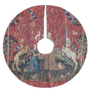 Lady and Unicorn Mediaeval Tapestry Taste Brushed Polyester Tree Skirt