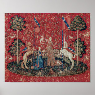 Lady and Unicorn Mediaeval Tapestry Taste Poster