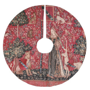 Lady and Unicorn Mediaeval Tapestry Touch Brushed Polyester Tree Skirt