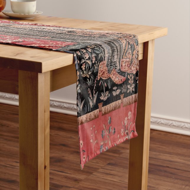Lady and Unicorn Mediaeval Tapestry Touch Short Table Runner (In Situ)