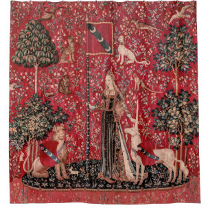 Lady and Unicorn Mediaeval Tapestry Touch Shower Curtain
