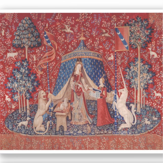 Lady and Unicorn Medieval Tapestry Desire (Front)