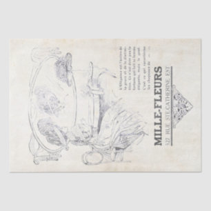 Lady at Mirror French Hat Ad Vintage Decoupage Tissue Paper