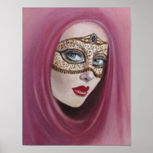 LADY AT THE MASQUERADE BALL POSTER