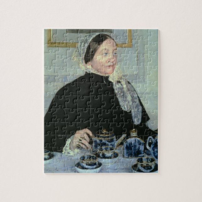 Lady at the Tea Table, 1885 (oil on canvas) Jigsaw Puzzle (Vertical)