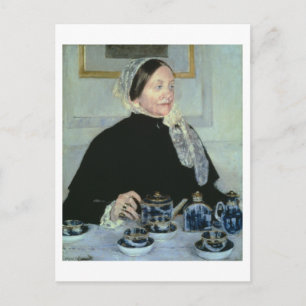 Lady at the Tea Table, 1885 (oil on canvas) Postcard