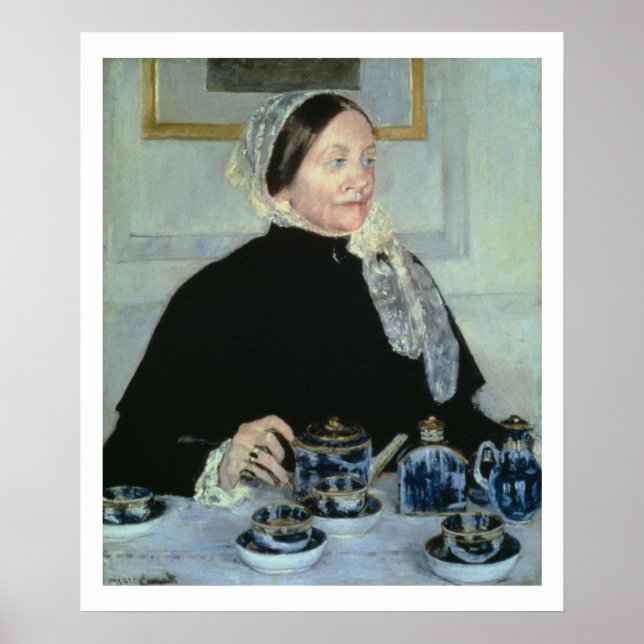 Lady at the Tea Table, 1885 (oil on canvas) Poster (Front)