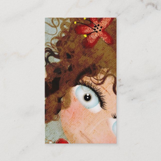 Lady Beautiful Eye Hair Grunge Business Card (Front)