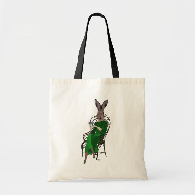 Lady Bella Rabbit Taking Tea 2 Tote Bag (Front)