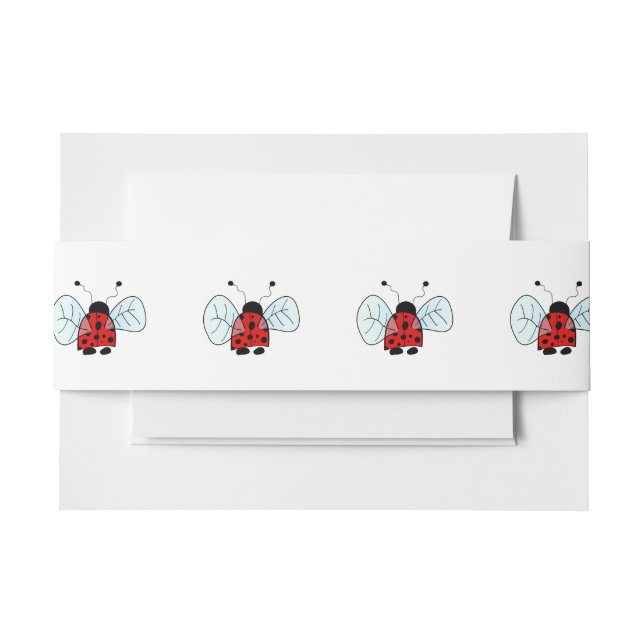 Lady bird invitation belly band (Front Example)