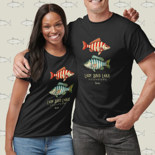 Lady Bird Lake Texas nautical fish   T-Shirt