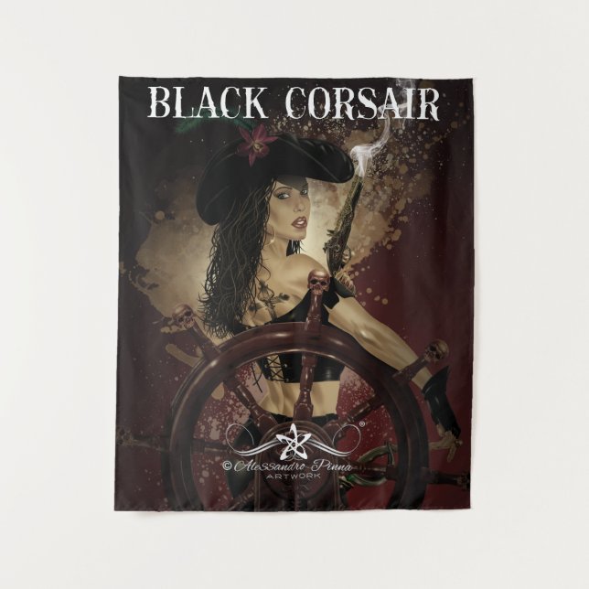 Lady Black Corsair Tapestry (Front)