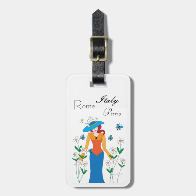 Lady Blue Luggage Tag (Front Vertical)