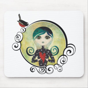 lady blue mouse pad