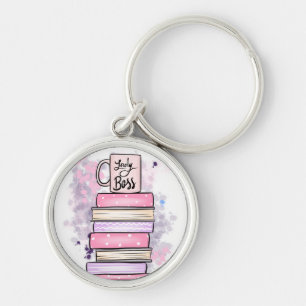 Lady Boss Books and Mug Key Ring