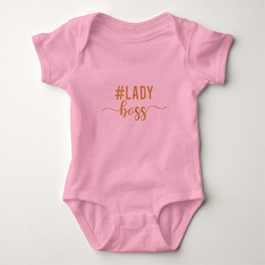 lady boss gold glitter baby bodysuit