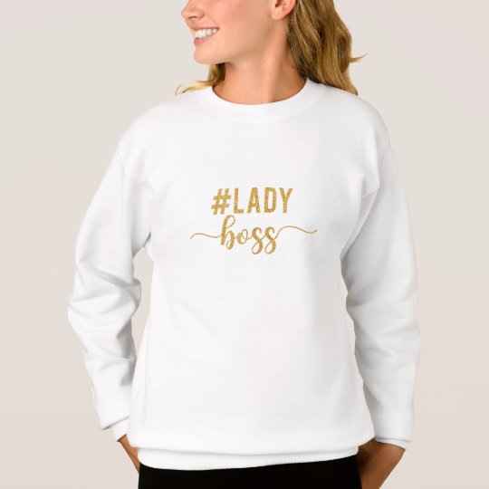 lady boss gold glitter sweatshirt