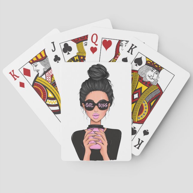 Lady Boss Life, Boss Babe Woman, Girl Boss Planner Playing Cards (Back)