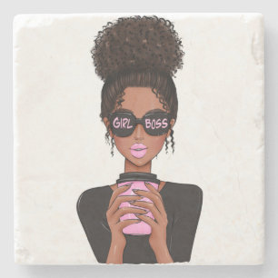 Lady Boss Life, Boss Babe Woman, Girl Boss Stone Coaster