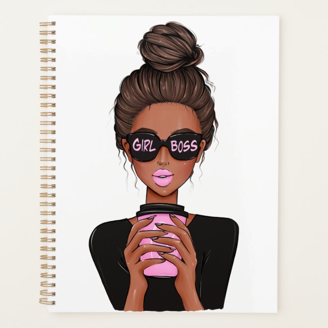 Lady Boss Life, Boss Babe Woman, Girl Boss T-Shirt Planner (Front)