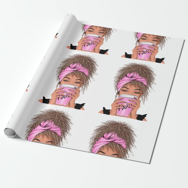 Lady Boss Life, Boss Babe Woman Wrapping Paper (Unrolled)