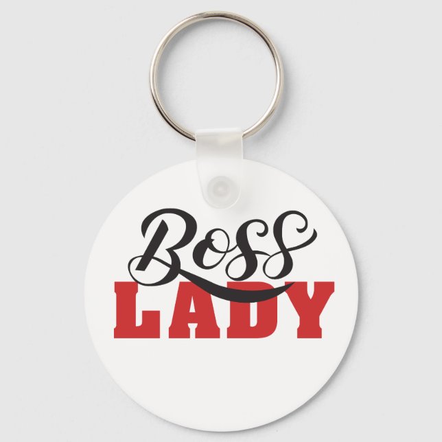 Lady Boss – Strong Confident Woman Design Key Ring (Front)