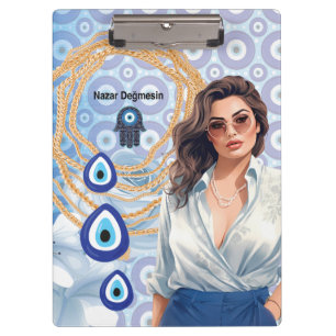 Lady Boss Turkish evil eye, good luck business  Clipboard