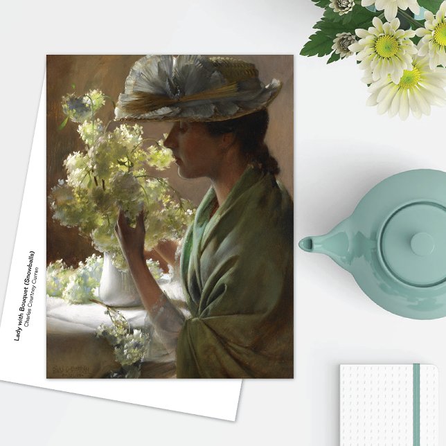 Lady Bouquet Hydrangeas Charles Courtney Curran Postcard (Creator Uploaded)