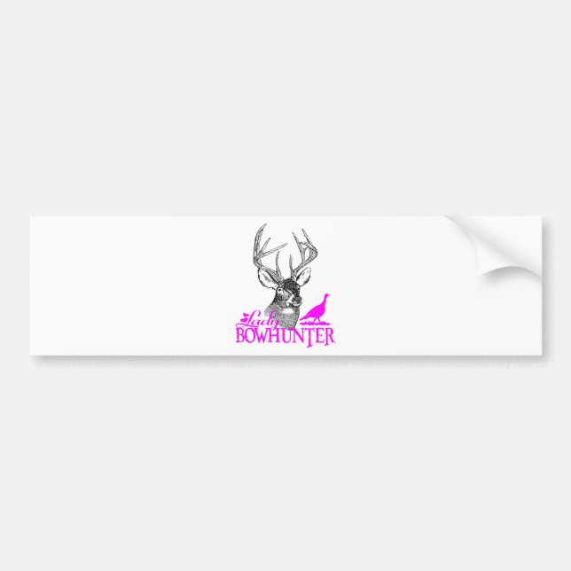 LADY BOWHUNTER DEER & TURKEY BUMPER STICKER (Front)