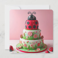 LADY BUG AND FLOWERS KIDS BIRTHDAY CAKE