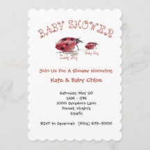 Lady Bug & Baby Bug Baby Shower Invitation