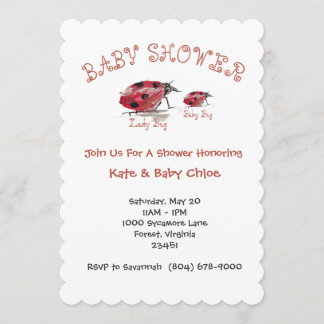 Lady Bug & Baby Bug Baby Shower Invitation