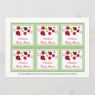 Lady Bug Baby Shower Favour Tags Invitation