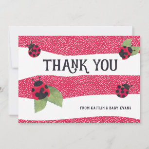 Lady Bug Baby Shower Thank You Card