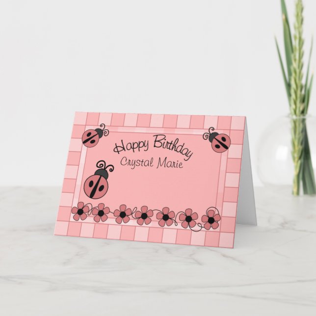 Lady Bug Birthday Card (Front)