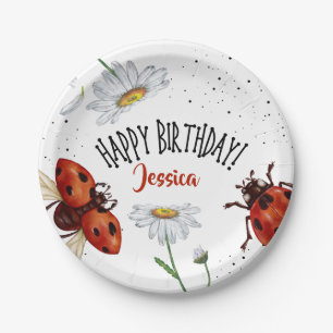 Lady Bug Birthday Garden Party Paper Plate
