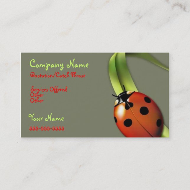 Lady Bug business card (Front)
